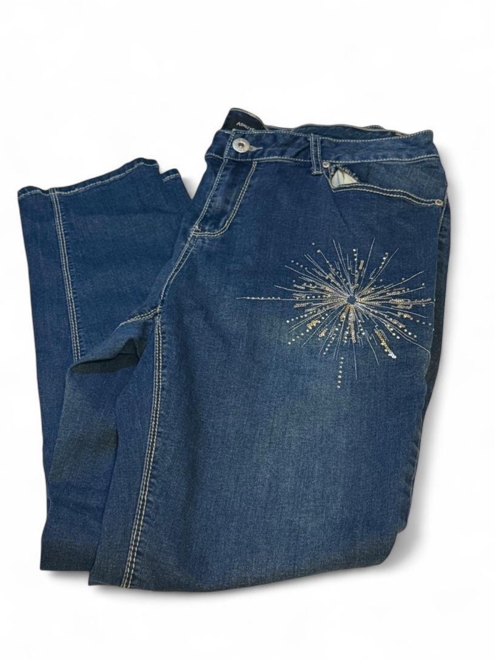 Ashley Steward size 16 Women's Dark Blue Embellished Jeans
